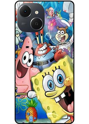 Силиконовый чехол бампер для tecno spark 40c с рисунком губка боб 1