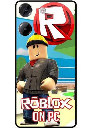 Силиконовый чехол для tecno camon 20 pro с картинкой роблокс roblox