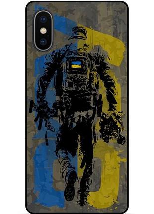 Силиконовый бампер чехол для iphone x 10 с рисунком зсу украина боец
