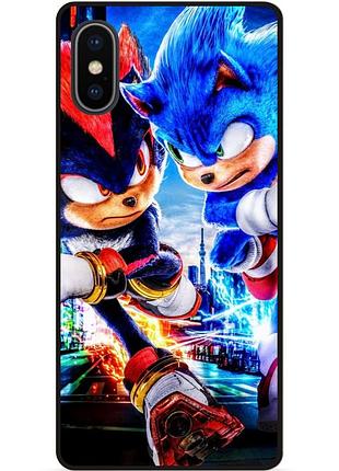 Силиконовый чехол бампер для iphone x 10 с картинкой соник sonik шэдоу