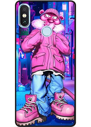 Чехол силиконовый бампер для xiaomi mi 8 с рисунком розовая пантера marvel
