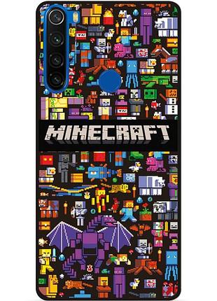 Силіконовий чохол бампер для xiaomi redmi note 8t з картинкою майнкрафт minecraft