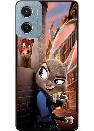 Силиконовый бампер чехол для motorola moto g06 с картинкой зверополис джуди