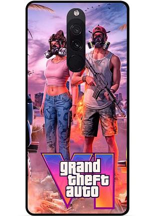 Силиконовый чехол бампер для xiaomi redmi 8 gta гта