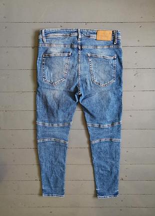 Джинсы skinny zara man мужские зауженные голубые skinny diesel h&amp;m armani стилизованы