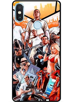 Силіконовий бампер чохол для xiaomi redmi note 5 з малюнком gta гта