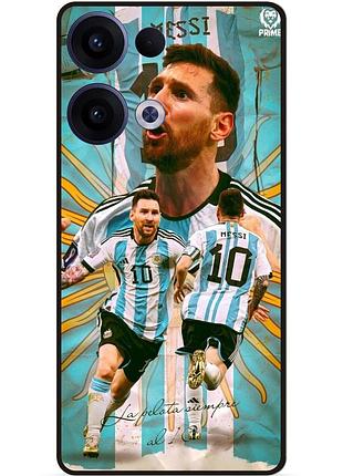 Силиконовый бампер чехол для oppo reno 13 с рисунком messi аргентина месси