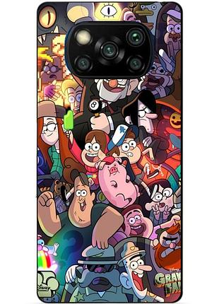 Силиконовый бампер чехол для xiaomi poco x3 с рисунком гравити фолз gravity falls