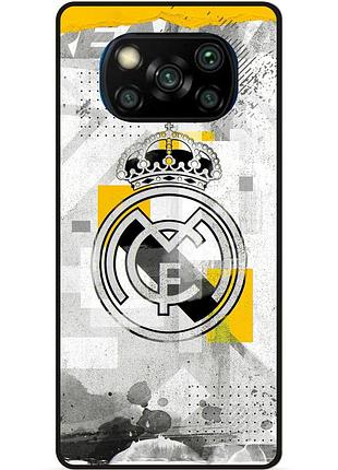 Чехол силиконовый бампер для xiaomi poco x3 с рисунком real madrid реал мадрид