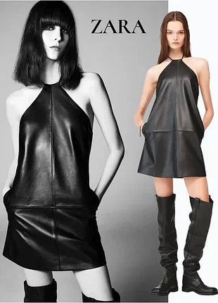 Эксклюзивное кожаное платье p.m коллекция zara &amp; steven meisel limited edition дизайнерское