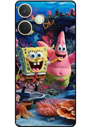 Силиконовый бампер чехол для oppo a5 pro с рисунком sponge bob губка боб