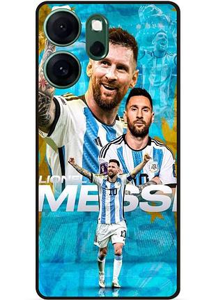 Силиконовый бампер чехол для oppo reno 14f с рисунком messi месси
