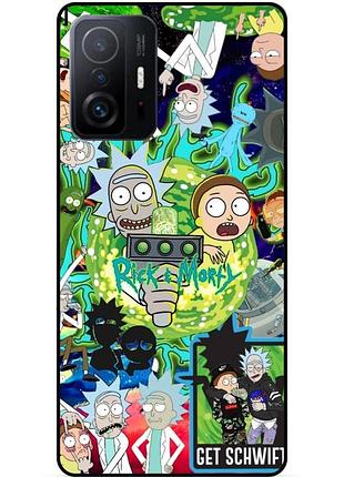 Силиконовый бампер чехол для xiaomi 11t с рисунком rick and morty рик и морти