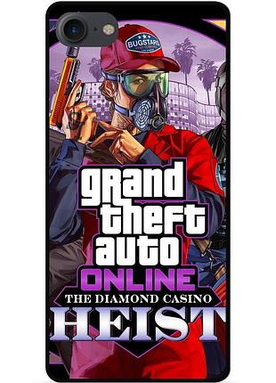 Силиконовый чехол бампер для iphone se 3 2022 с картинкой gta гта