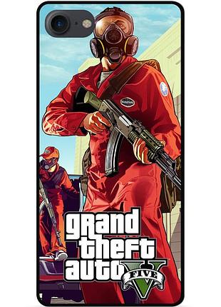 Силиконовый чехол бампер для iphone se 2 2020 с картинкой гта gta