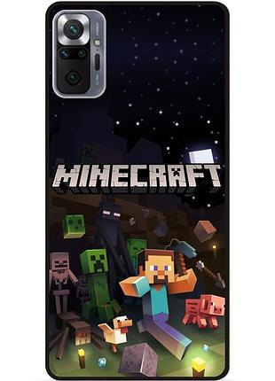 Силиконовый чехол бампер для xiaomi redmi note 10 pro игра майнкрафт minecraft