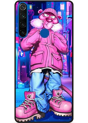 Чехол силиконовый бампер для xiaomi redmi note 8t с рисунком розовая пантера marvel