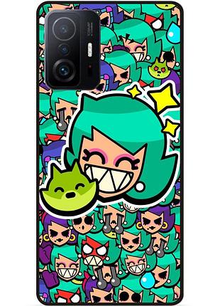 Силіконовий чохол бампер для xiaomi 11t стікери бравл лола brawl