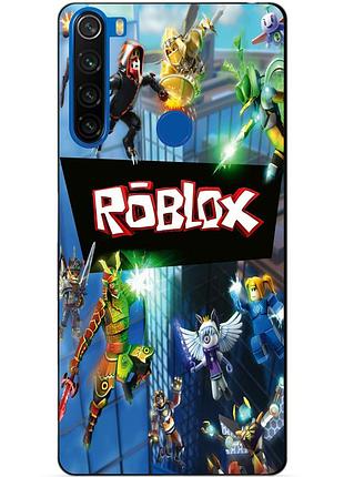 Силиконовый бампер чехол для xiaomi redmi note 8 с рисунком roblox игра в кальмара роблокс