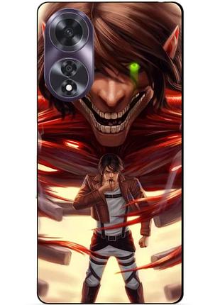 Силіконовий чохол бампер для oppo a60 з малюнком attack on titan атака титанів