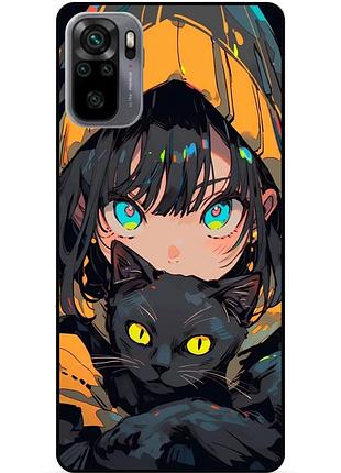 Силіконовий бампер чохол для xiaomi poco m5s з малюнком котик аніме
