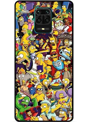 Чехол силиконовый бампер для xiaomi redmi note 9 pro с рисунком стикеры симпсоны мультяшки simpsons