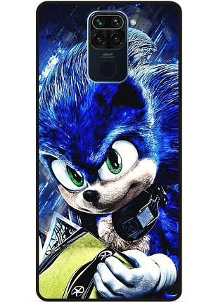 Силіконовий бампер чохол для xiaomi redmi note 9 з малюнком соник sonik