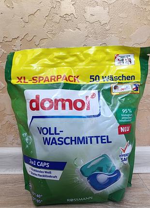 Капсулы для стирки белой/световой одежды domol vollwaschmittel, 50 капсул