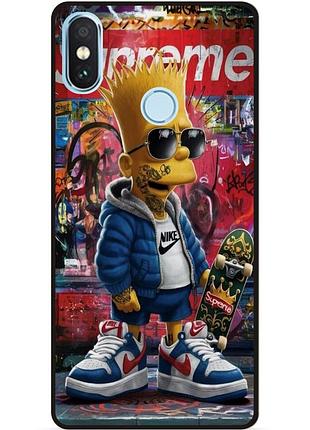 Чехол силиконовый бампер для xiaomi redmi note 6 pro с рисунком барт симпсон marvel simpsons