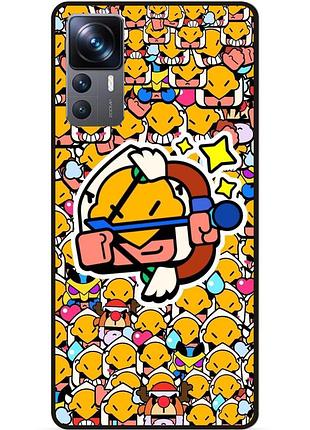 Силіконовий чохол бампер для xiaomi 12t стікери бравл бо brawl