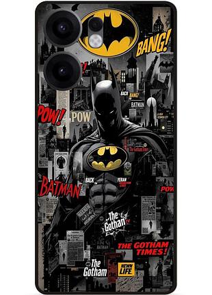 Чехол силиконовый бампер для oppo reno 13f с рисунком batman бэтмен