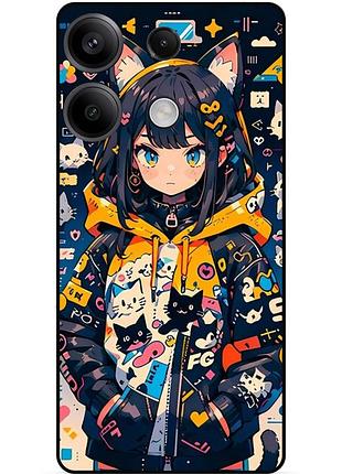 Силіконовий бампер чохол для zte blade a55 з малюнком котики аніме