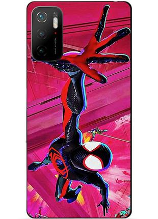 Силиконовый бампер чехол для xiaomi poco m3 pro с рисунком spider man человек паук майлз моралес