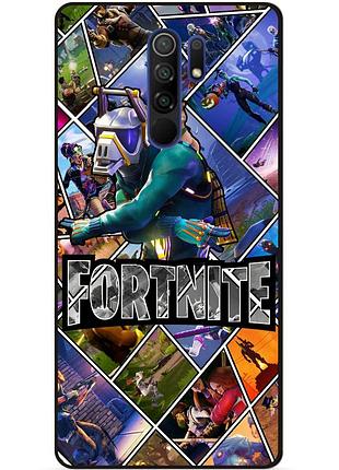 Силіконовий чохол бампер для xiaomi redmi 9 з картинкою фортнайт fortnite