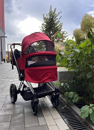Сайбекс пріам червоний ❤️ cybex priam 2в1 chrome brown/true red
