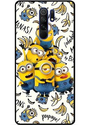 Силіконовий чохол бампер для xiaomi redmi 9 з малюнком міньйони minion