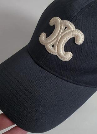 Кепка celine triomphe cap cotton black / бейсболка оригінал франція / made in france