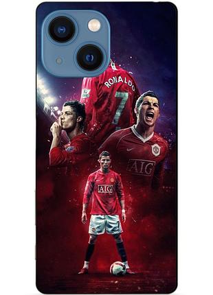 Силиконовый бампер чехол для iphone 13 mini с рисунком ronaldo роналдо