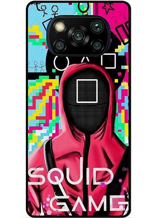 Силиконовый чехол бампер для xiaomi poco x3 игра в кальмара