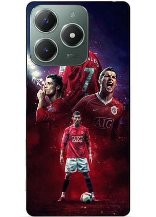 Силиконовый бампер чехол для infinix smart 8 plus (x6526) с рисунком ronaldo mu роналдо