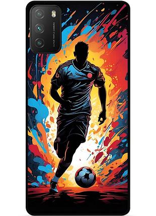 Силіконовий чохол бампер для xiaomi poco m3 з малюнком футбол мяч