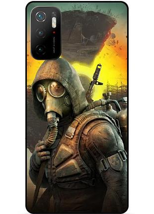 Силіконовий бампер чохол для xiaomi poco m3 pro з малюнком stalker сталкер