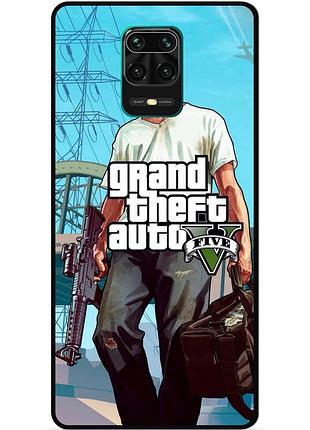 Силиконовый чехол бампер для xiaomi redmi note 9s с рисунком гта gta