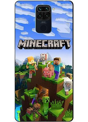 Силіконовий чохол бампер для xiaomi redmi note 9 з малюнком minecraft майнкрафт
