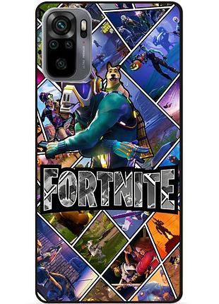 Силиконовый бампер чехол для xiaomi redmi note 10s с картинкой фортнайт fortnite