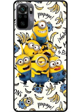Силиконовый бампер чехол для xiaomi redmi note 10s с рисунком minion миньоны