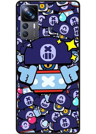 Силиконовый бампер чехол для xiaomi 12t стикеры бравл дэррил brawl