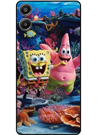 Силіконовий чохол бампер для samsung a07 з малюнком sponge bob губка боб