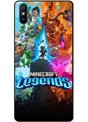 Силиконовый бампер чехол для xiaomi redmi 7a игра майнкрафт minecraft