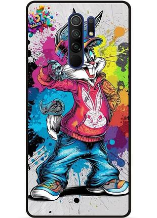 Силіконовий бампер чохол для xiaomi redmi 9 з малюнком багз банни marvel